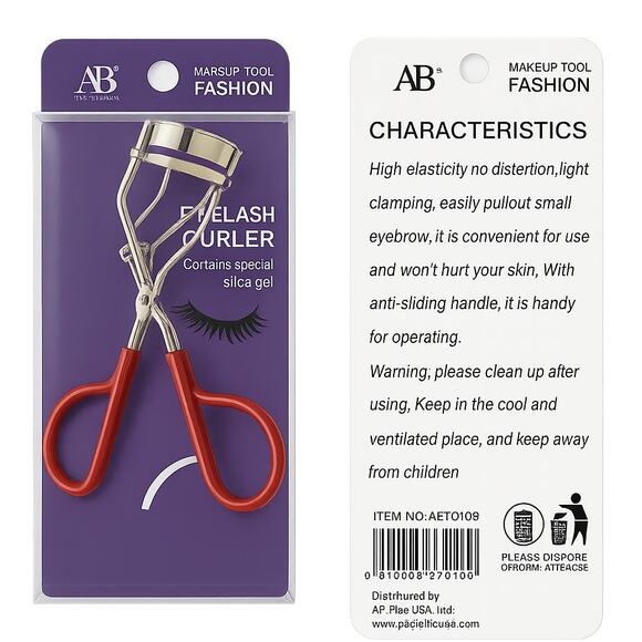 AB Ana Beauty Eyelash Curler in Red*Extra Gel pad*New in box - Picture 1 of 1